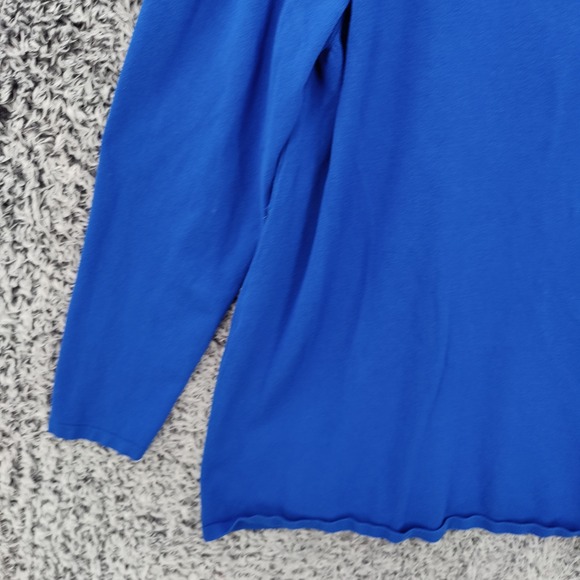 Lane Bryant Womens Cardigan Faux Layered Coquette 26/28 Blue Smocked Ribbon Tie - Picture 14 of 16